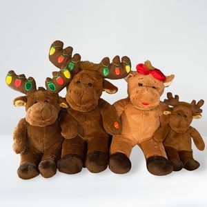 Build-A-Bear Workshop Christmas Reindeer Holly & Hal Plush Stuffed Animal Lot